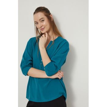 Medicine bluza femei, culoarea verde, neted