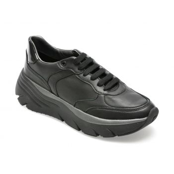 Pantofi GEOX negri, D35UFA, din piele naturala