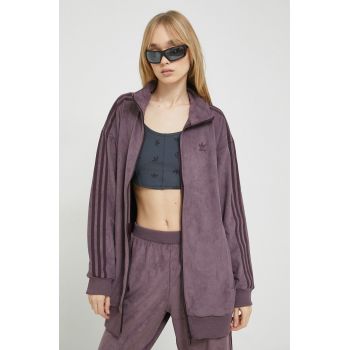 Adidas Originals bluza femei, culoarea violet, cu imprimeu