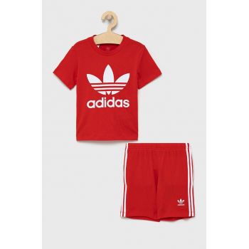 Adidas Originals Compleu copii H35556 culoarea rosu Adidas Originals Compleu copii H35556 culoarea rosu