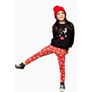 Bluza sport de bumbac cu tematica de Craciun