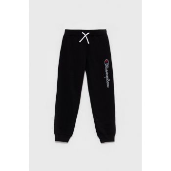 Champion Pantaloni copii 305769 culoarea negru, cu imprimeu