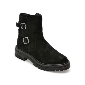 Ghete GEOX negre, D36HRC, din piele intoarsa
