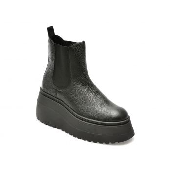 Ghete Steve Madden negre, PEGASUS, din piele naturala