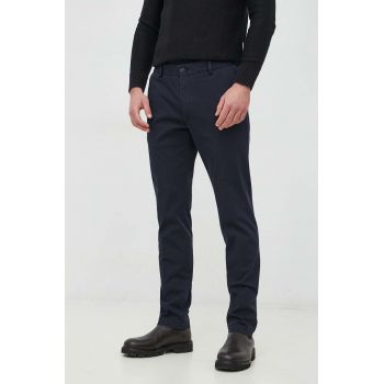 Joop! pantaloni barbati, culoarea albastru marin, mulata