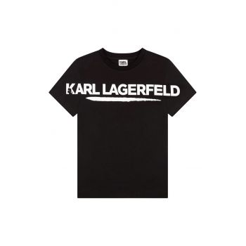 Karl Lagerfeld tricou de bumbac pentru copii culoarea negru, cu imprimeu