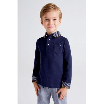 Mayoral longsleeve din bumbac pentru copii culoarea albastru marin