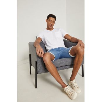 Medicine tricou din bumbac culoarea alb, neted