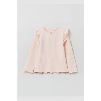 OVS longsleeve copii culoarea roz