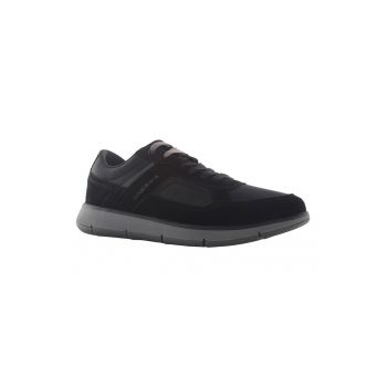 Pantofi sport low cut cu garnituri din piele