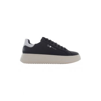 Pantofi sport low-cut de piele si piele ecologica