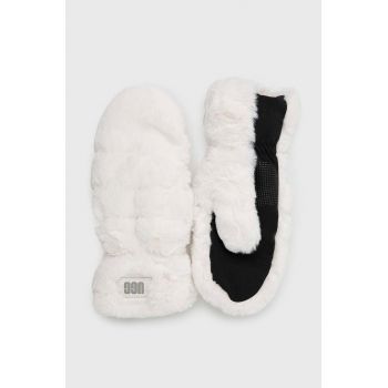 UGG manusi femei, culoarea alb