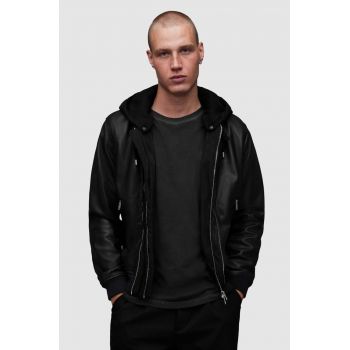 AllSaints geaca bomber ML013Z VALK BOMBER barbati, culoarea negru, de tranzitie