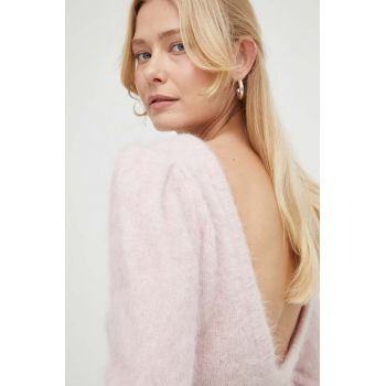 BA&SH pulover de lana femei, culoarea roz de firma original
