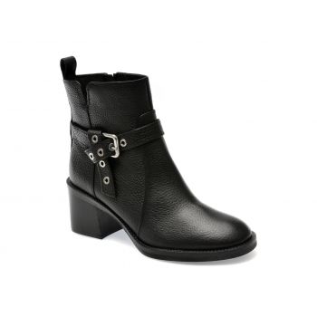 Ghete GEOX negre, D36TYA, din piele naturala