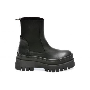 Ghete Steve Madden negre, CASSAND, din piele naturala