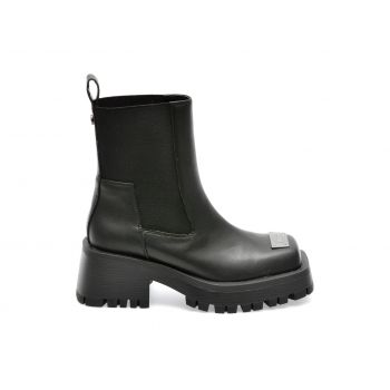 Ghete Steve Madden negre, SHARPEN, din piele naturala