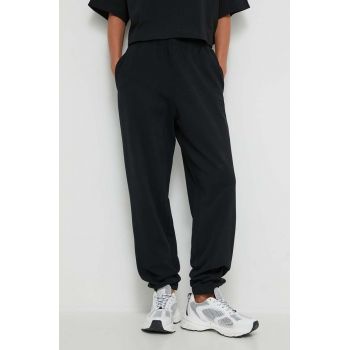 HUGO pantaloni de trening din bumbac culoarea negru, neted