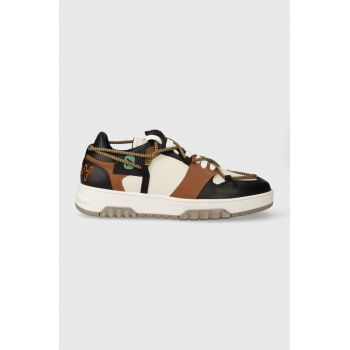 Off Play sneakers din piele SORRENTO culoarea maro, SORRENTO 1 BROWN SHELL COGNAC LOW TOP