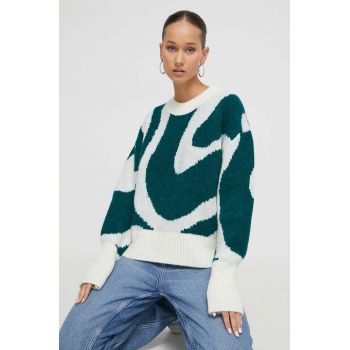 On Vacation pulover din amestec de lana femei, culoarea verde, călduros de firma original