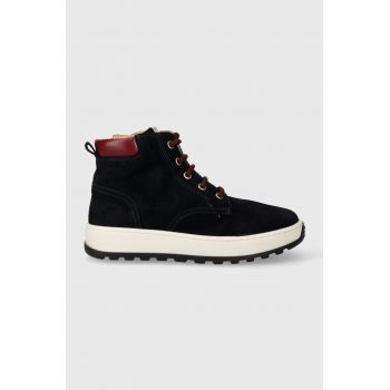 Pom D'api pantofi din piele intoarsa pentru copii FLOW BOOTS culoarea albastru marin