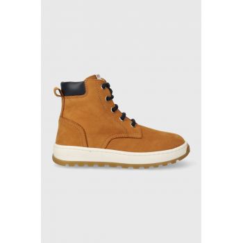 Pom D'api pantofi din piele intoarsa pentru copii FLOW BOOTS culoarea maro de firma originali