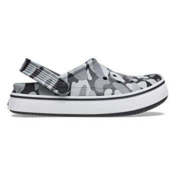 Saboti Crocs Off Court Camo Redux Clog Kids Negru - Black/White