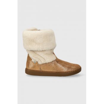 Shoo Pom cizme de iarna pentru copii din piele intoarsa culoarea maro
