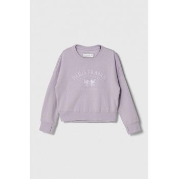 Abercrombie & Fitch bluza copii culoarea violet, cu imprimeu ieftina
