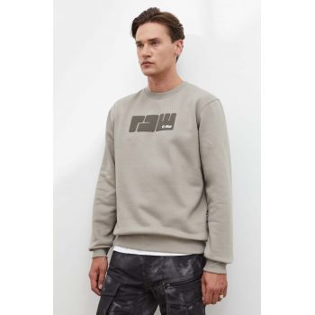 G-Star Raw bluza barbati, culoarea bej, cu imprimeu