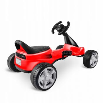 Kart cu pedale si roti din plastic dur Gokart RK-595 Rosu