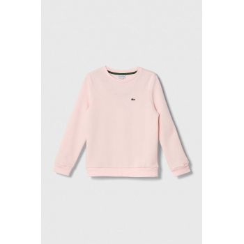 Lacoste bluza copii culoarea roz, neted de firma originala