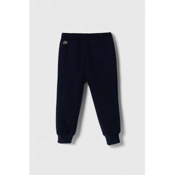 Lacoste pantaloni de trening pentru copii culoarea albastru marin, melanj