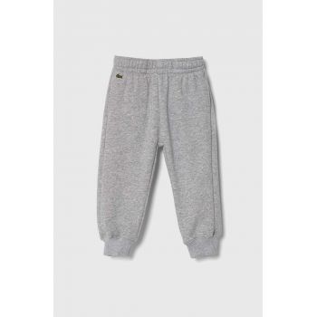 Lacoste pantaloni de trening pentru copii culoarea gri, melanj