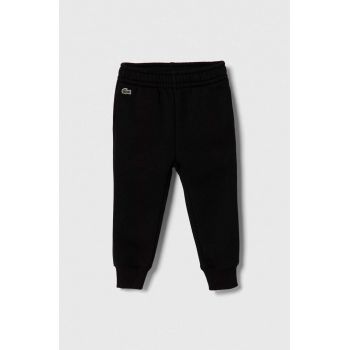 Lacoste pantaloni de trening pentru copii culoarea negru, melanj