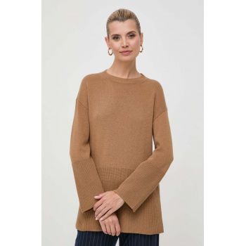 Marella pulover din amestec de lana femei, culoarea maro, light de firma original