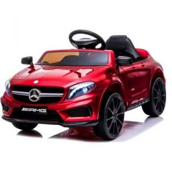 Masinuta electrica cu telecomanda roti EVA scaun piele Mercedes GLA45 Cherry