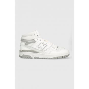 New Balance sneakers din piele BB650RVW culoarea alb la reducere