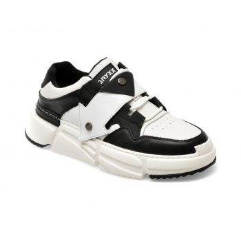 Pantofi GRYXX alb-negru, 173, din piele naturala de firma originali