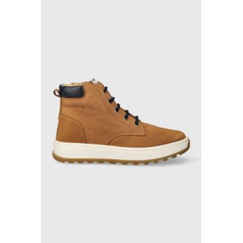 Pom D'api pantofi din piele intoarsa pentru copii FLOW BOOTS culoarea maro de firma originali