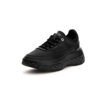 Pantofi sport wedge de piele ecologica