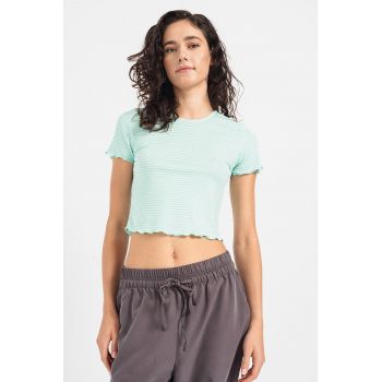 Tricou crop cu dungi Madi