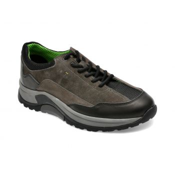 Pantofi GRYXX gri, M7060, din piele intoarsa ieftini