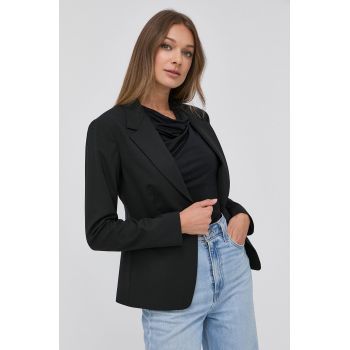 Tiger Of Sweden blazer din lână culoarea negru, un singur rand de nasturi, neted