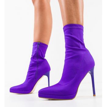 Botine dama Scarl Mov ieftine