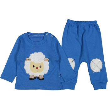 Compleu bluza si pantalon oita, albastru Compleu bluza si pantalon oita, albastru