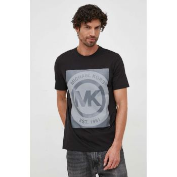 Michael Kors tricou lounge din bumbac culoarea negru, cu imprimeu de firma original