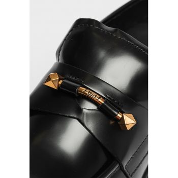 Pantofi loafer de piele cu toc masiv Genial