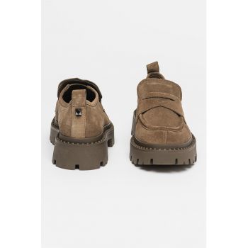 Pantofi loafer de piele intoarsa cu tinte Genial
