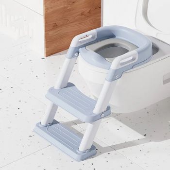 Reductor toaleta pliabil cu scara Little Mom Kids Steps Blue de firma originala